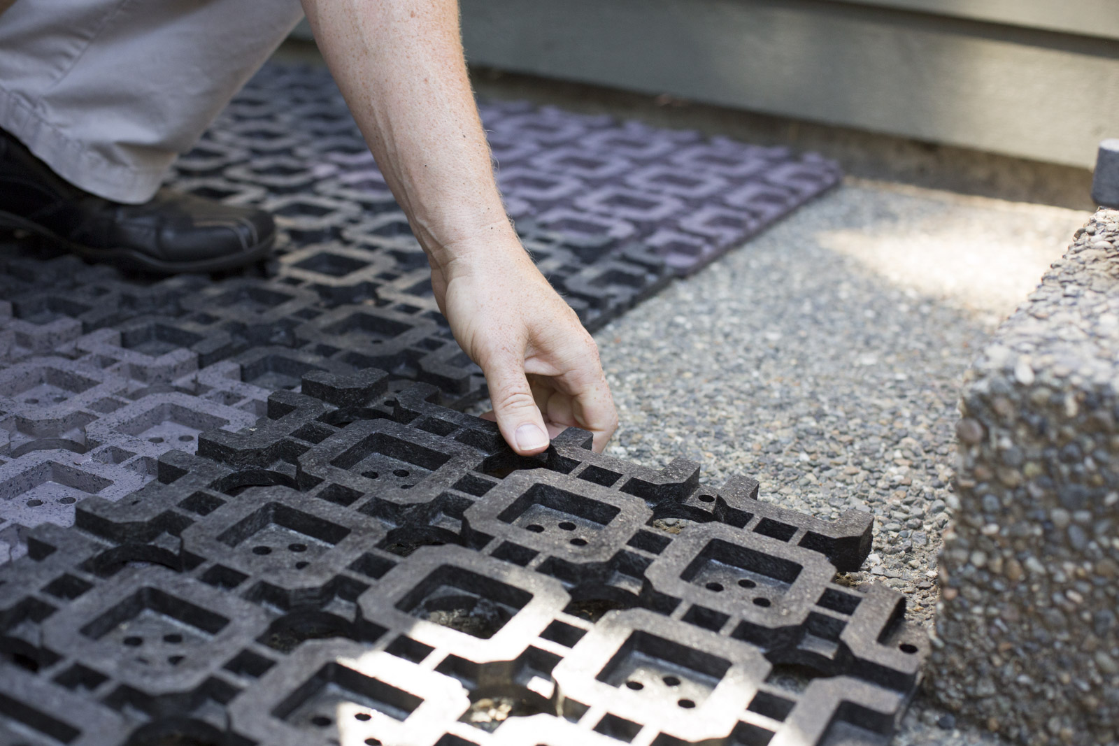 Installing plastic permeable pavers is easy